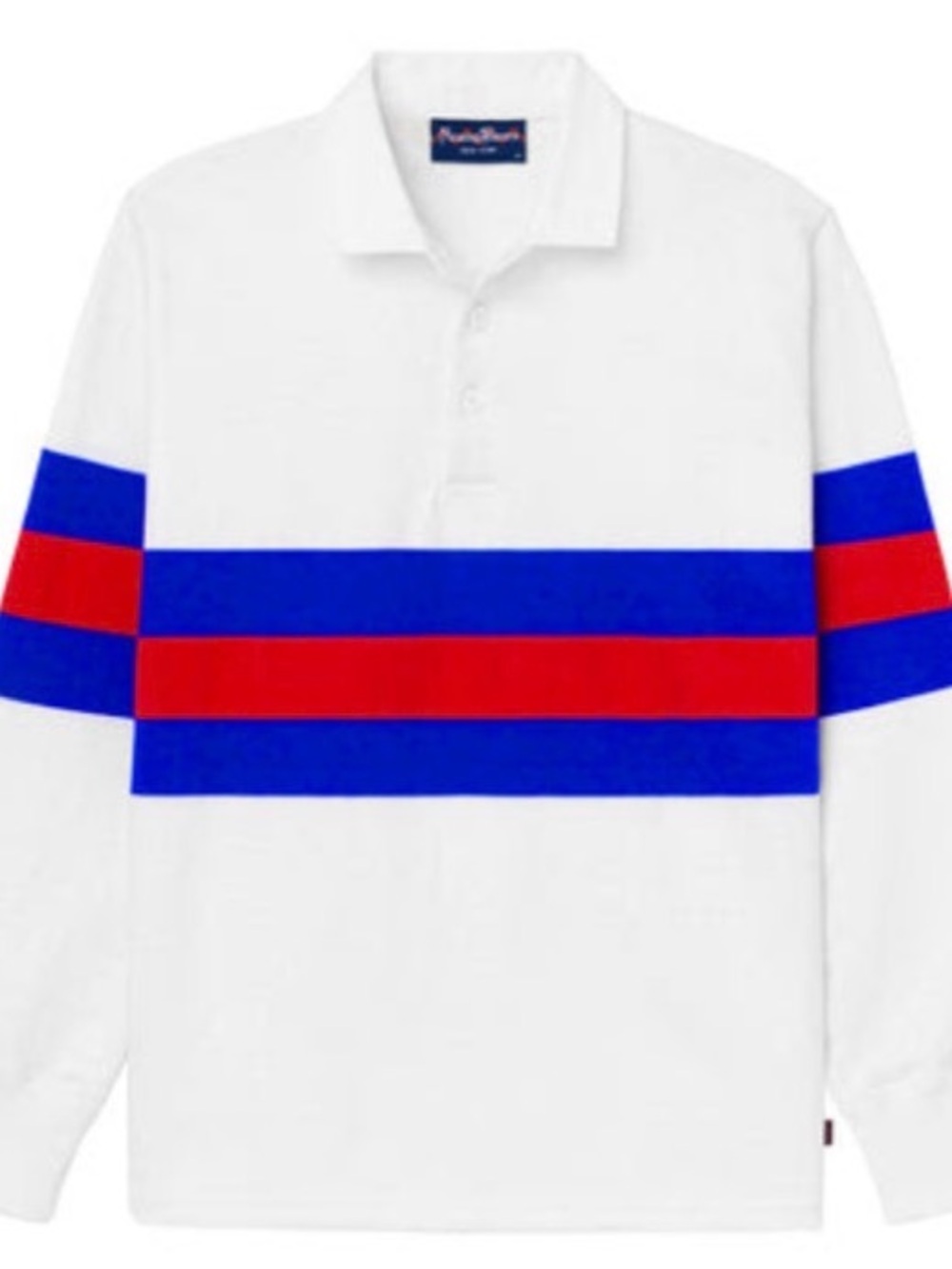 Rowing Blazers 70s Stripe Rugby in White, Blue and Red